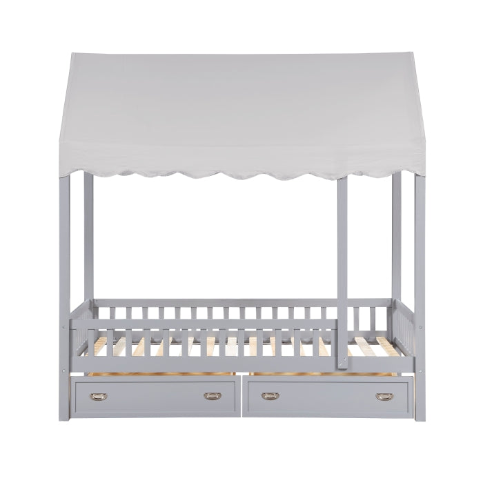 B2024GYCP-1 Twin Canopy Platform Bed - B2024GYCP-1