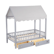 B2024GYCP-1 Twin Canopy Platform Bed - B2024GYCP-1