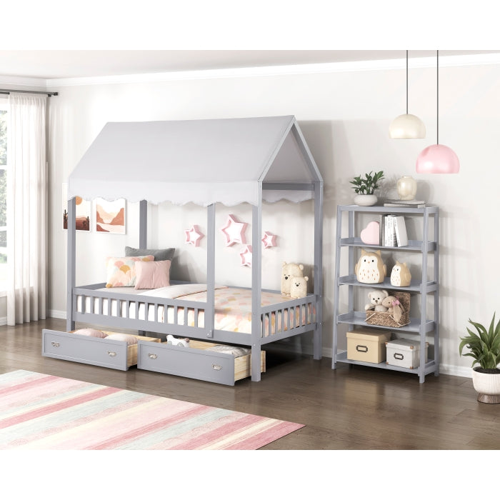 B2024GYCP-1 Twin Canopy Platform Bed - B2024GYCP-1