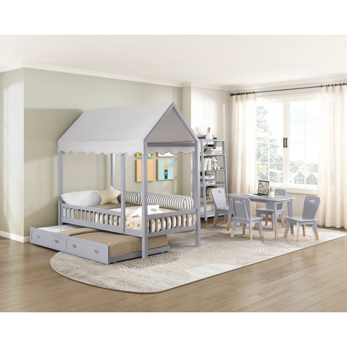 B2024GYCP-1 Twin Canopy Platform Bed - B2024GYCP-1