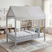 B2024GYCP-1 Twin Canopy Platform Bed - B2024GYCP-1