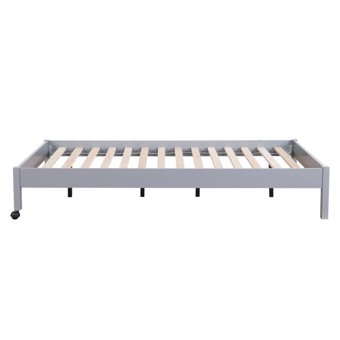 B2024GYLTF-1* (6) Twin/Full Loft Bunk Bed with Chest and Hidden Desk - B2024GYLTF-1*