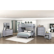 B2024GYLTF-1* (6) Twin/Full Loft Bunk Bed with Chest and Hidden Desk - B2024GYLTF-1*