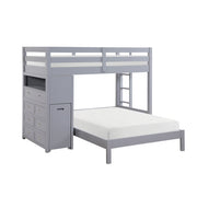 B2024GYLTF-1* (6) Twin/Full Loft Bunk Bed with Chest and Hidden Desk - B2024GYLTF-1*