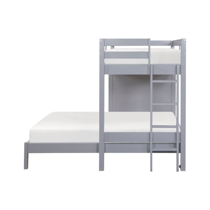 B2024GYLTF-1* (6) Twin/Full Loft Bunk Bed with Chest and Hidden Desk - B2024GYLTF-1*