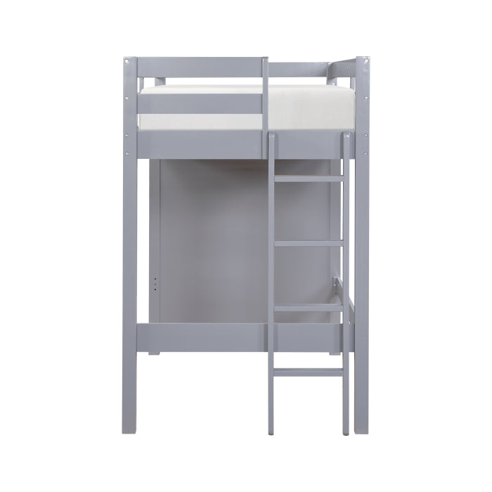 B2024GYLTF-1* (6) Twin/Full Loft Bunk Bed with Chest and Hidden Desk - B2024GYLTF-1*