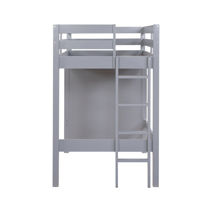 B2024GYLTF-1* (6) Twin/Full Loft Bunk Bed with Chest and Hidden Desk - B2024GYLTF-1*