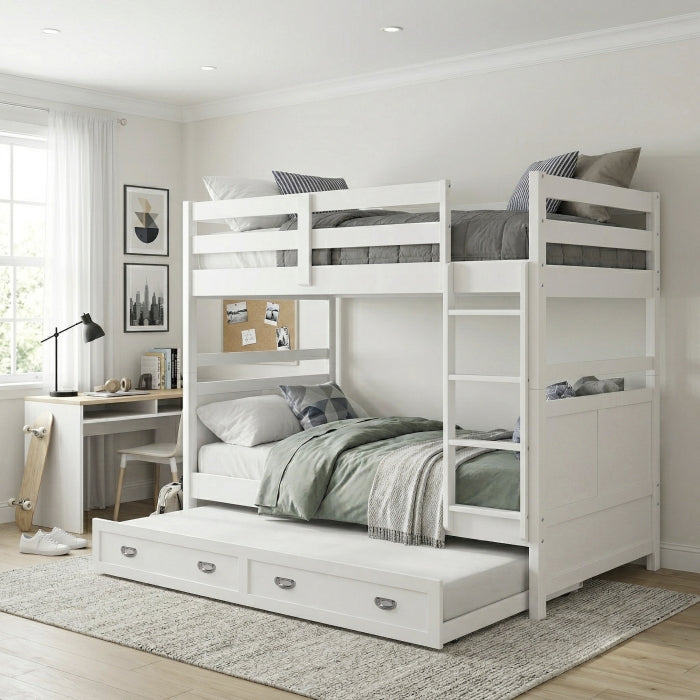 B2024WH-1* (3) Twin/Twin Bunk Bed - B2024WH-1*