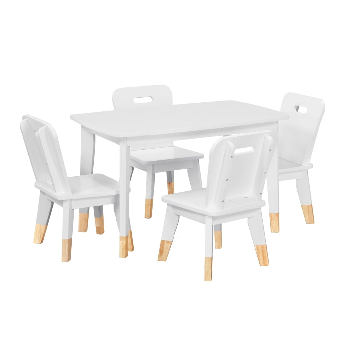 B2024WH-5P 5-Piece Pack Children Table and Chairs Set - B2024WH-5P