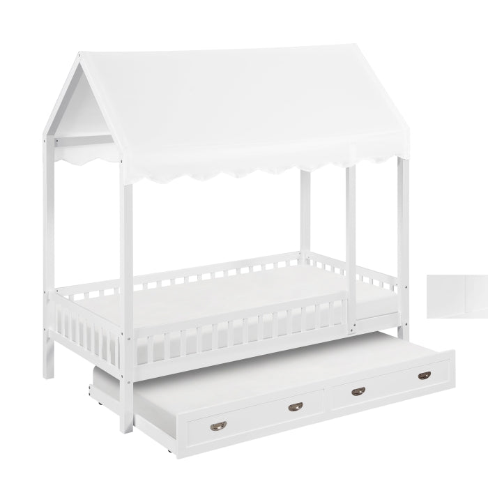B2024WHCP-1 Twin Canopy Platform Bed - B2024WHCP-1