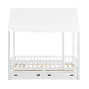 B2024WHCP-1 Twin Canopy Platform Bed - B2024WHCP-1