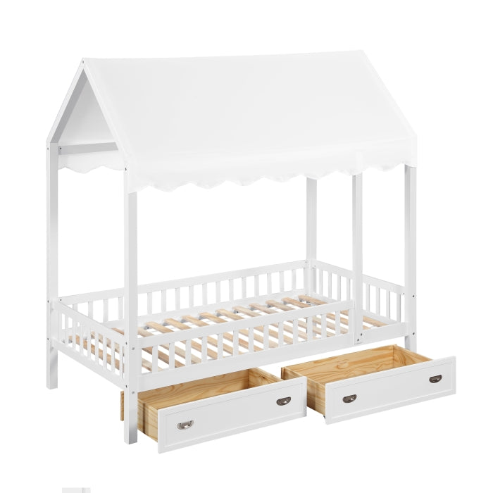 B2024WHCP-1 Twin Canopy Platform Bed - B2024WHCP-1