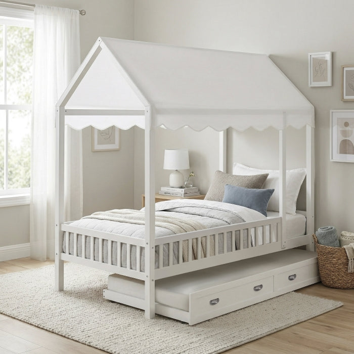 B2024WHCP-1 Twin Canopy Platform Bed - B2024WHCP-1