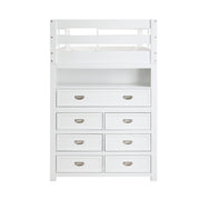B2024WHLTF-1* (6) Twin/Full Loft Bunk Bed with Chest and Hidden Desk - B2024WHLTF-1*