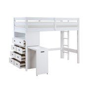 B2024WHLTF-1* (6) Twin/Full Loft Bunk Bed with Chest and Hidden Desk - B2024WHLTF-1*