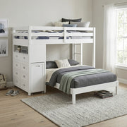 B2024WHLTF-1* (6) Twin/Full Loft Bunk Bed with Chest and Hidden Desk - B2024WHLTF-1*