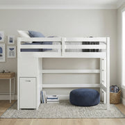 B2024WHLTF-1* (6) Twin/Full Loft Bunk Bed with Chest and Hidden Desk - B2024WHLTF-1*