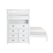 B2024WHLTF-1* (6) Twin/Full Loft Bunk Bed with Chest and Hidden Desk - B2024WHLTF-1*
