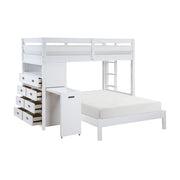 B2024WHLTF-1* (6) Twin/Full Loft Bunk Bed with Chest and Hidden Desk - B2024WHLTF-1*
