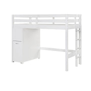 B2024WHLTF-1* (6) Twin/Full Loft Bunk Bed with Chest and Hidden Desk - B2024WHLTF-1*