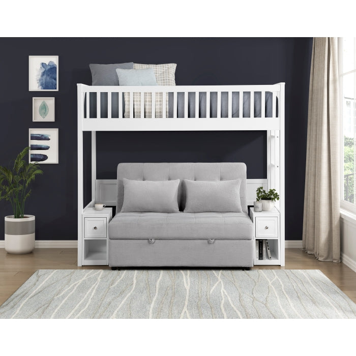 B2034WHLTS-1* (5) Twin Loft Bunk Bed with Night Stand and Sofa Bed - B2034WHLTS-1*