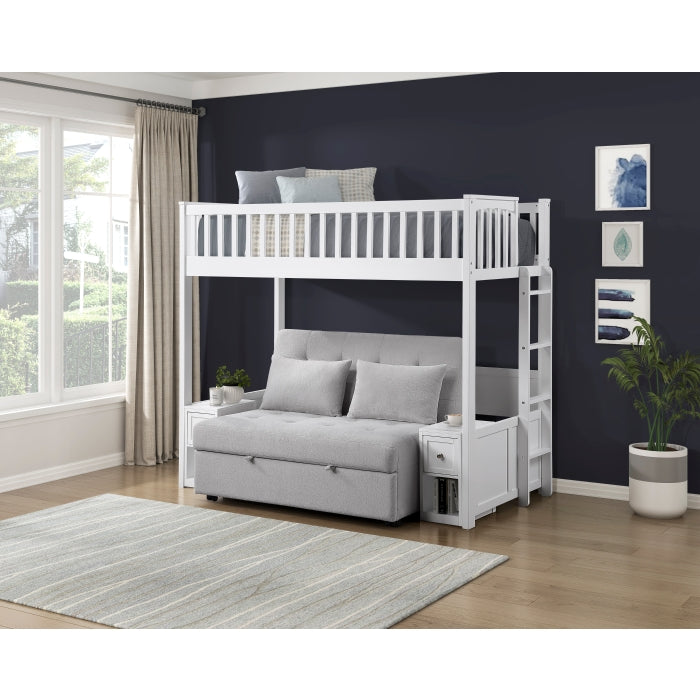 B2034WHLTS-1* (5) Twin Loft Bunk Bed with Night Stand and Sofa Bed - B2034WHLTS-1*