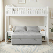 B2034WHLTS-1* (5) Twin Loft Bunk Bed with Night Stand and Sofa Bed - B2034WHLTS-1*