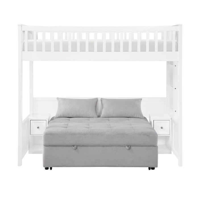 B2034WHLTS-1* (5) Twin Loft Bunk Bed with Night Stand and Sofa Bed - B2034WHLTS-1*