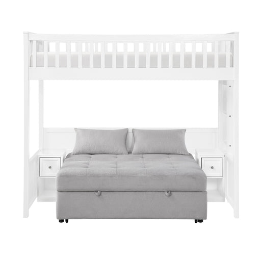 B2034WHLTS-1* (5) Twin Loft Bunk Bed with Night Stand and Sofa Bed - B2034WHLTS-1*