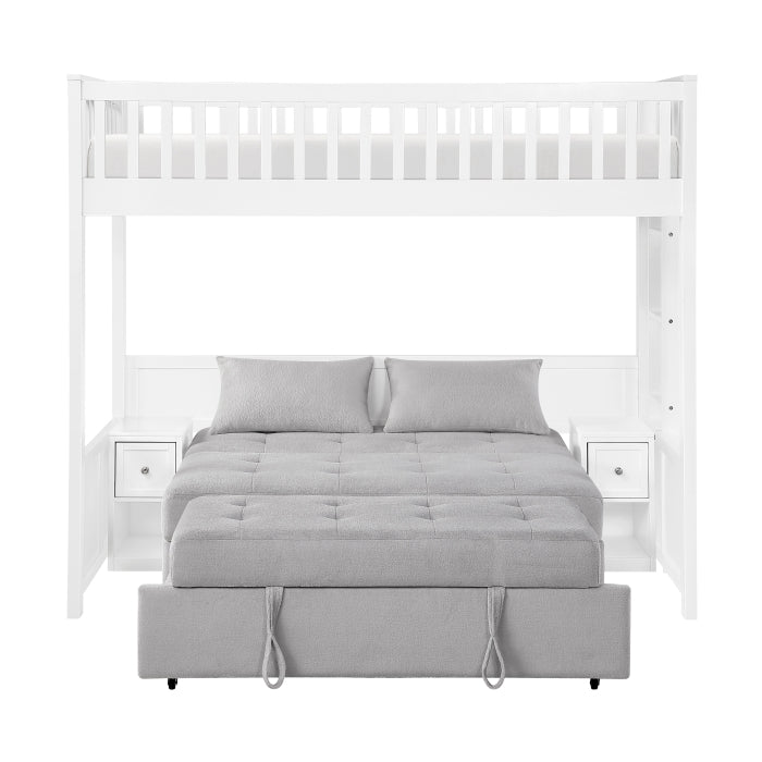 B2034WHLTS-1* (5) Twin Loft Bunk Bed with Night Stand and Sofa Bed - B2034WHLTS-1*