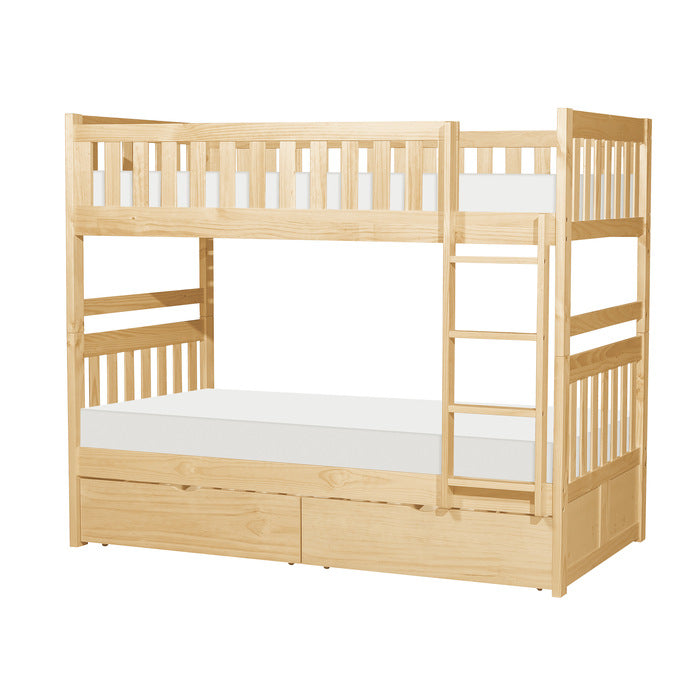 B2043-1*T (4) Twin/Twin Bunk Bed with Storage Boxes - B2043-1*T