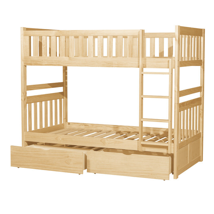 B2043-1*T (4) Twin/Twin Bunk Bed with Storage Boxes - B2043-1*T