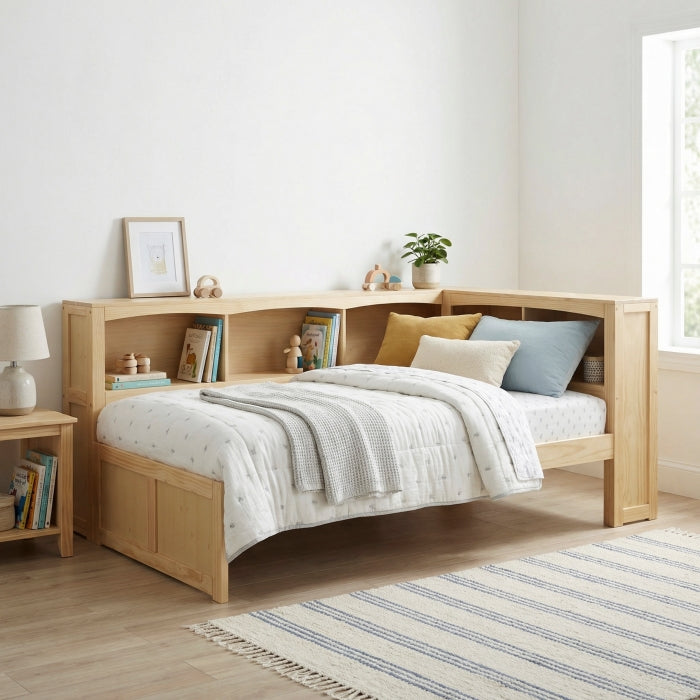 B2043BC-1BC* (3) Twin Bookcase Corner Platform Bed - B2043BC-1BC*
