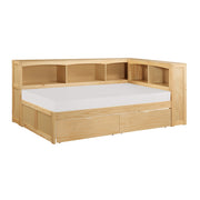 B2043BC-1BCT* (4) Twin Bookcase Corner Platform Bed with Storage Boxes - B2043BC-1BCT*