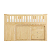 B2043LL-1*BC2DR (6) Low Loft Bunk with Bookcase and 2 Dressers - B2043LL-1*BC2DR