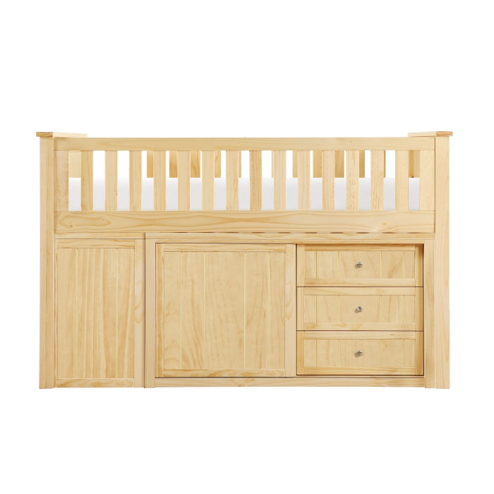 B2043LL-1*BC2DR (6) Low Loft Bunk with Bookcase and 2 Dressers - B2043LL-1*BC2DR
