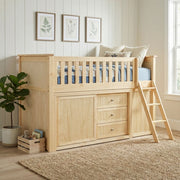 B2043LL-1*BC2DR (6) Low Loft Bunk with Bookcase and 2 Dressers - B2043LL-1*BC2DR