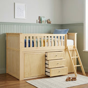 B2043LL-1*BC2DR (6) Low Loft Bunk with Bookcase and 2 Dressers - B2043LL-1*BC2DR