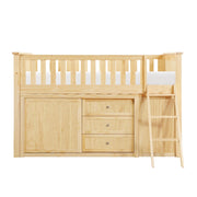 B2043LL-1*BCDR (5) Low Loft Bunk with Bookcase and Dresser - B2043LL-1*BCDR