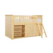 B2043LL-1*BCDR (5) Low Loft Bunk with Bookcase and Dresser - B2043LL-1*BCDR