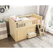 B2043LL-1*DR (4) Low Loft Bunk with Dresser - B2043LL-1*DR