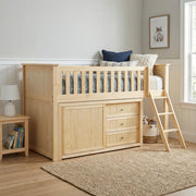 B2043LL-1*DR (4) Low Loft Bunk with Dresser - B2043LL-1*DR