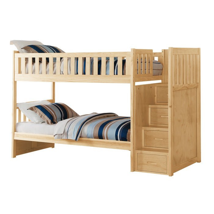 B2043SB-1* (4) Twin/Twin Step Bunk Bed - B2043SB-1*