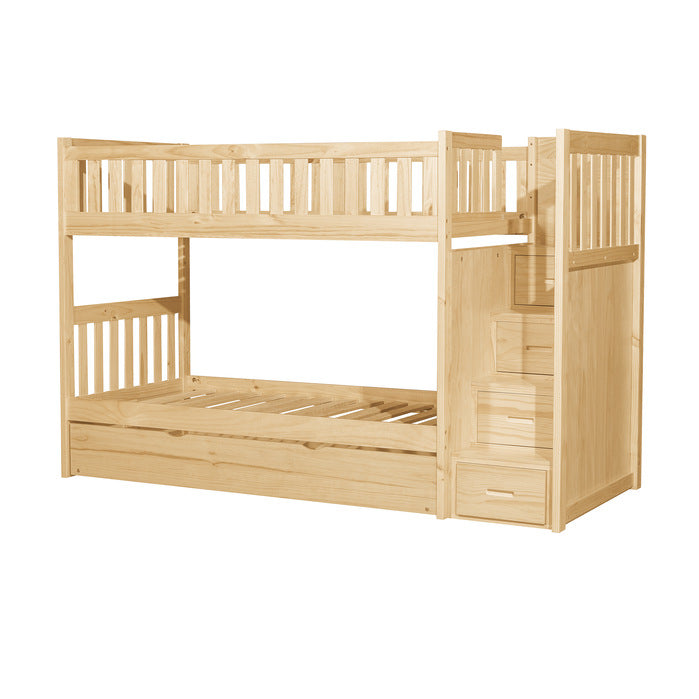 B2043SB-1*R (5) Twin/Twin Step Bunk Bed with Twin Trundle - B2043SB-1*R
