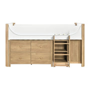 B2048WHLT-1*2BCDR (6) Low Loft Bed with 2-Shelf Bookcase, 4-Shelf Bookcase and Dresser - B2048WHLT-1*2BCDR