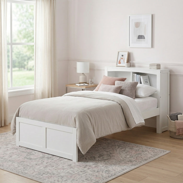 B2053BCW-1* (2) Twin Bookcase Platform Bed - B2053BCW-1*