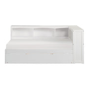B2053BCW-1BCR* (4) Twin Bookcase Corner Platform Bed with Twin Trundle - B2053BCW-1BCR*
