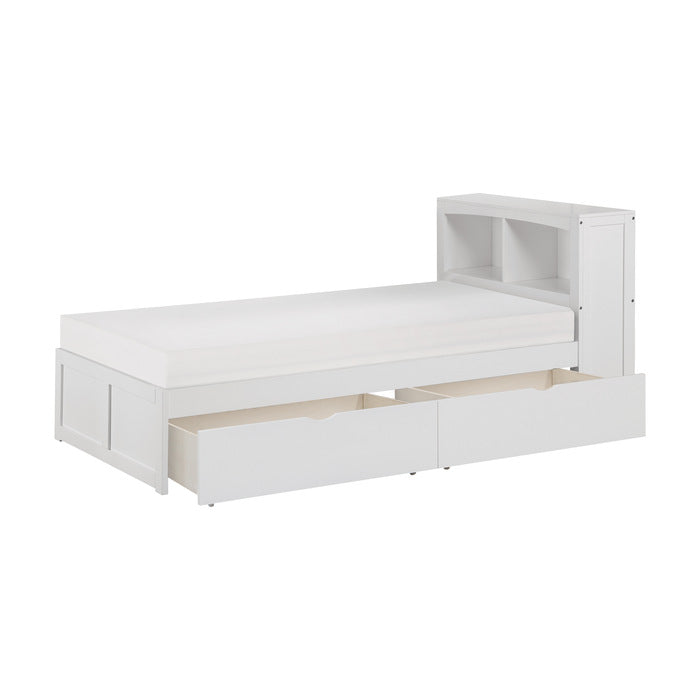 B2053BCW-1T* (3) Twin Bookcase Platform Bed with Storage Boxes - B2053BCW-1T*