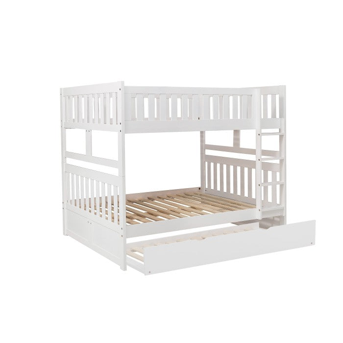 B2053FFW-1*R (4) Full/Full Bunk Bed with Twin Trundle - B2053FFW-1*R