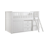 B2053LLW-1*BC2DR (6) Low Loft Bunk with Bookcase and 2 Dressers - B2053LLW-1*BC2DR